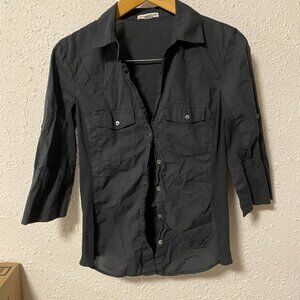 Slub Side Panel Button Front Shirt James Perse womens size 3